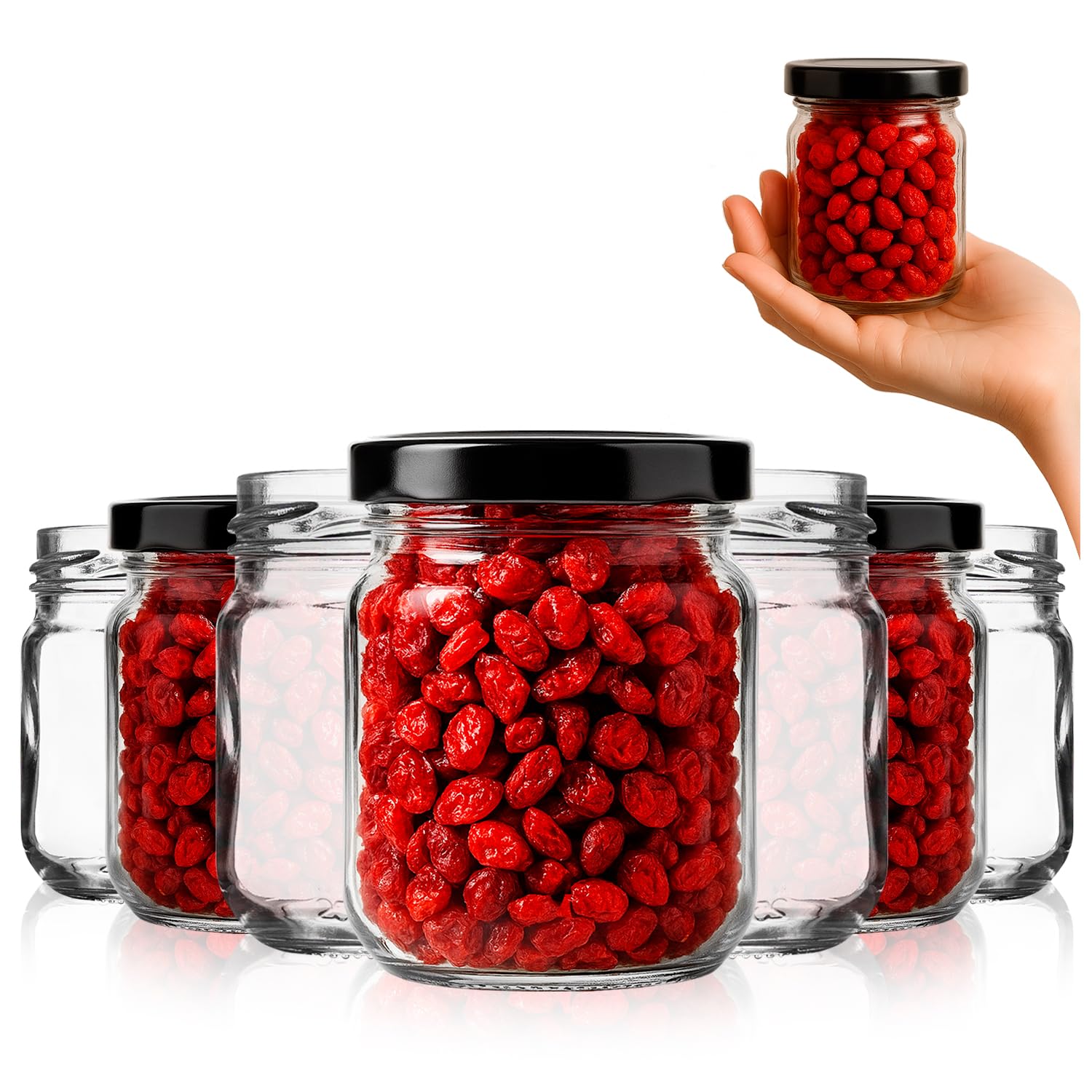 SUPERBUTELKI.PL Einmachgläser mit Deckel aus Metall - Marmeladengläser 100 Stück set 130 ml - Einmachgläser Schraubdeckel für Gewürze, Marmeladen, Konfitüren und Honig