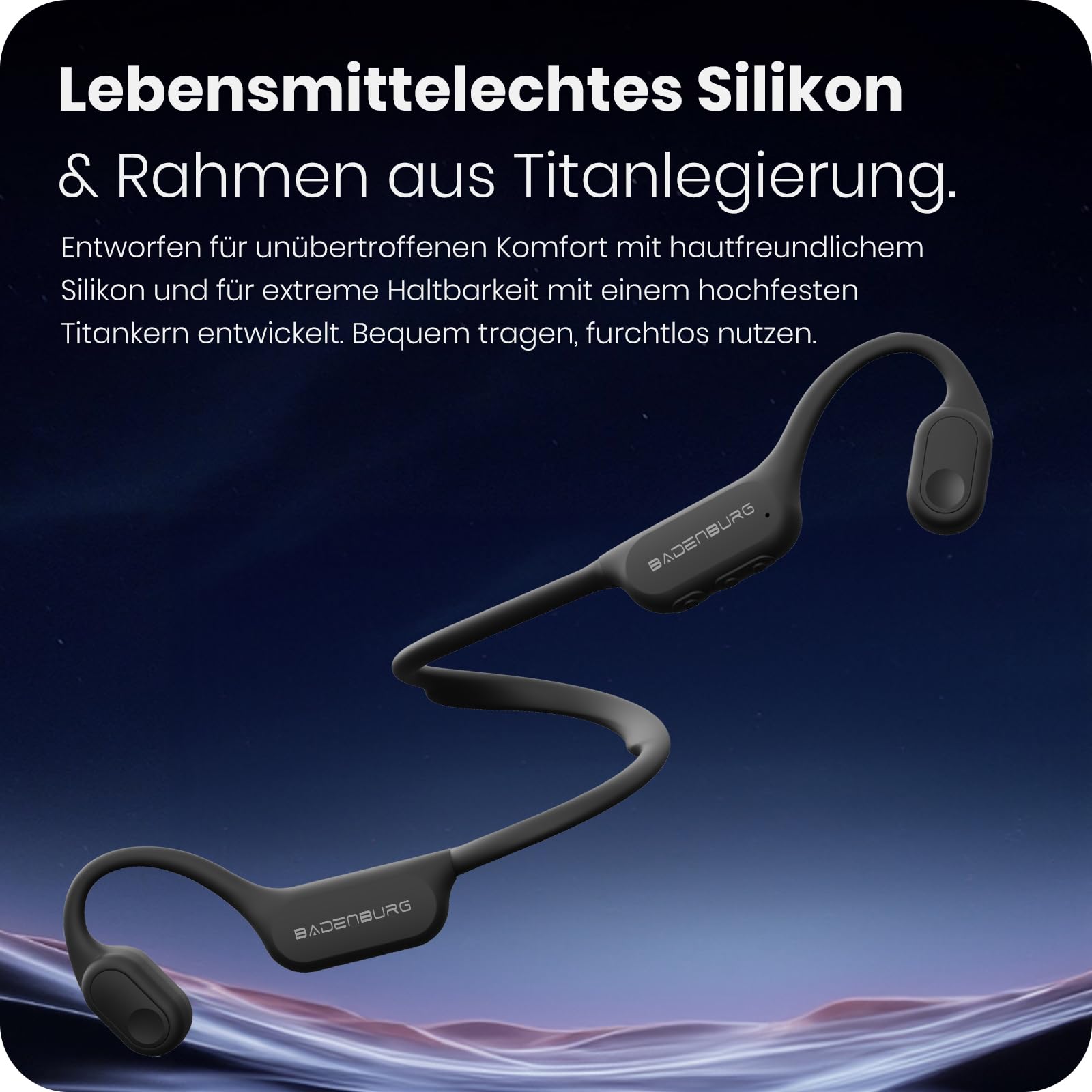 S4 Knochenschall Schwimmen&Tauchen Kopfhörer,IP68 20m TÜV Wasserdicht,Bluetooth 6.0+32GB MP3 Modus,Open Ear Sport Kopfhörer,15h Spielzeit,Ultraleicht 26g,Für Schwimmen,Laufen,Radfahren