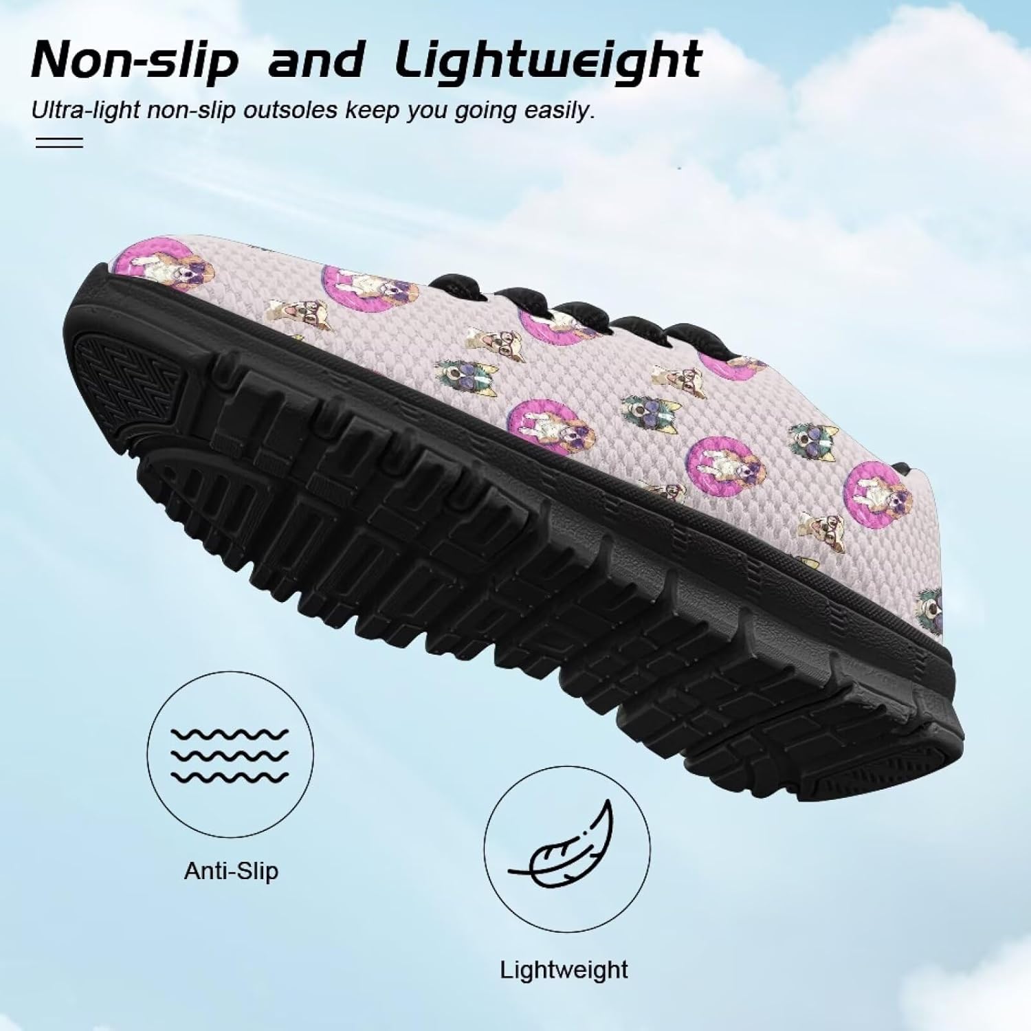 Boys Girls Mesh Tennis Shoe Non Slip Sports Running Sneakers Animal Print Sneakers Comfortable Casual Shoes US 11-5