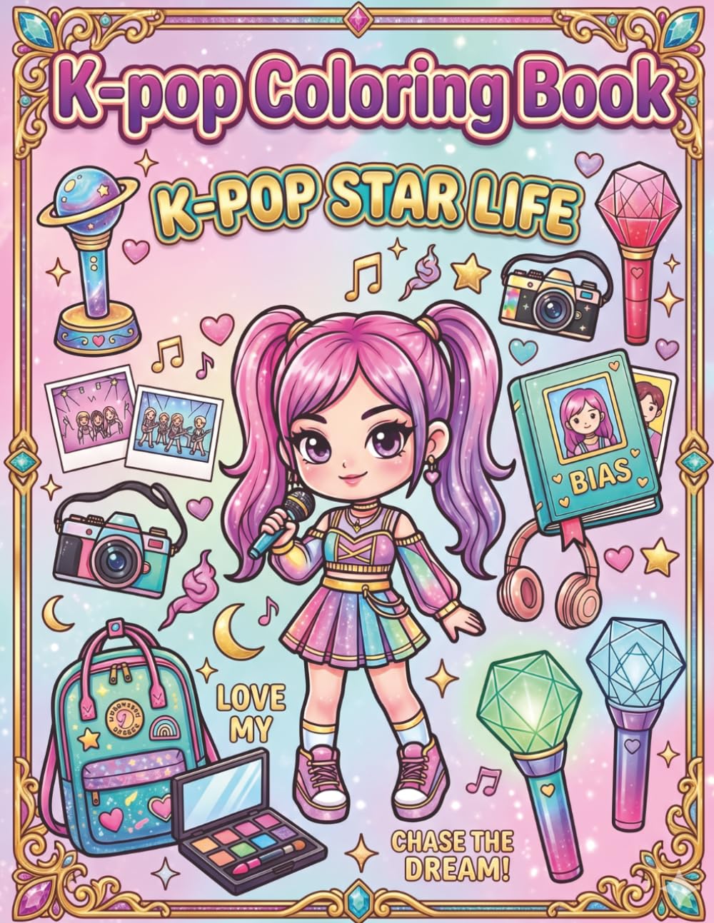 K Pop Coloring Book: K-Pop Idol Fashion Coloring Book for Kids, Tweens, Teens, & Adults | Cute and Relaxing Designs of Chibi Kawaii Art Aesthetic Look