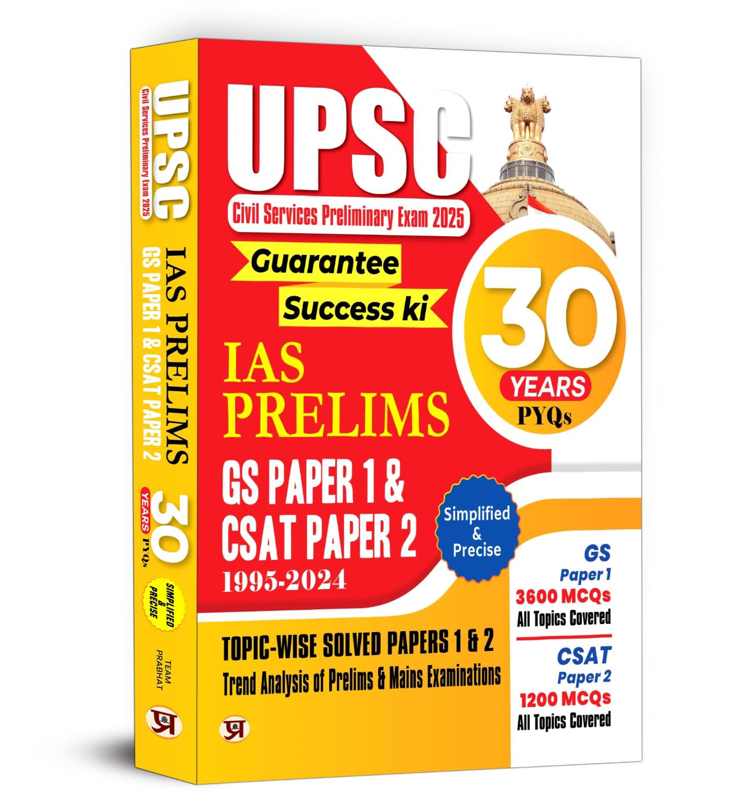 30 Years UPSC Prelims Civil Services Exam 2025 | IAS Prelims Topic-wise Solved Papers 1 & 2 (1995-2024) | General Studies & Aptitude (CSAT) MCQs | PYQs Previous Year Questions Bank Guide Paperback – 28 June 2024
