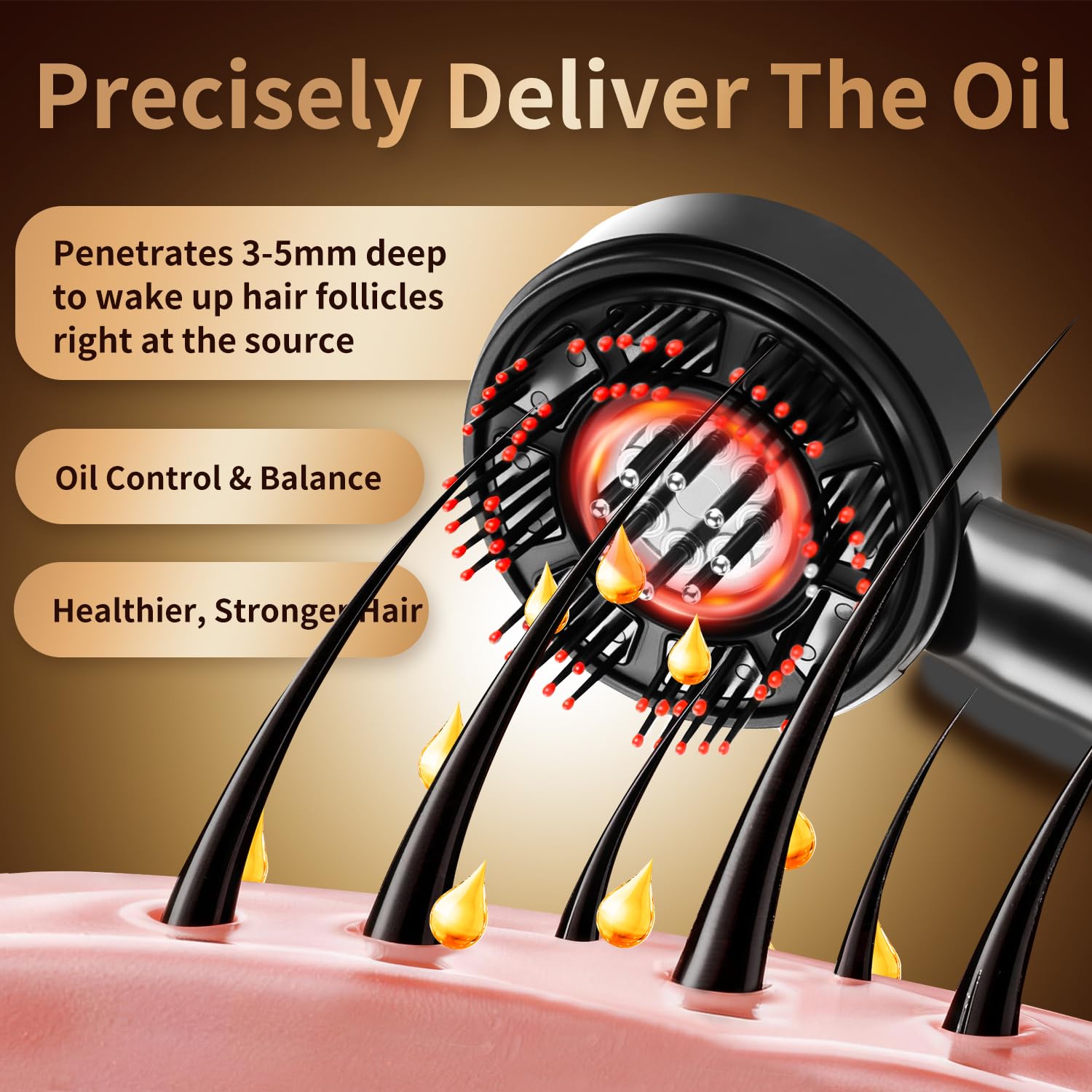 3 in 1 massaggiatore per cuoio capelluto, per la crescita dei capelli, applicatore di olio per capelli, spazzola elettrica per il cuoio capelluto per massaggiatore domestico (Deluxe