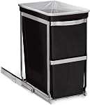 simplehuman 35 Liter / 9.3 Gallon Dual Compartment Under Counter Kitchen Cabinet Pull-Out Recycling Bin and Trash Can, Chrome