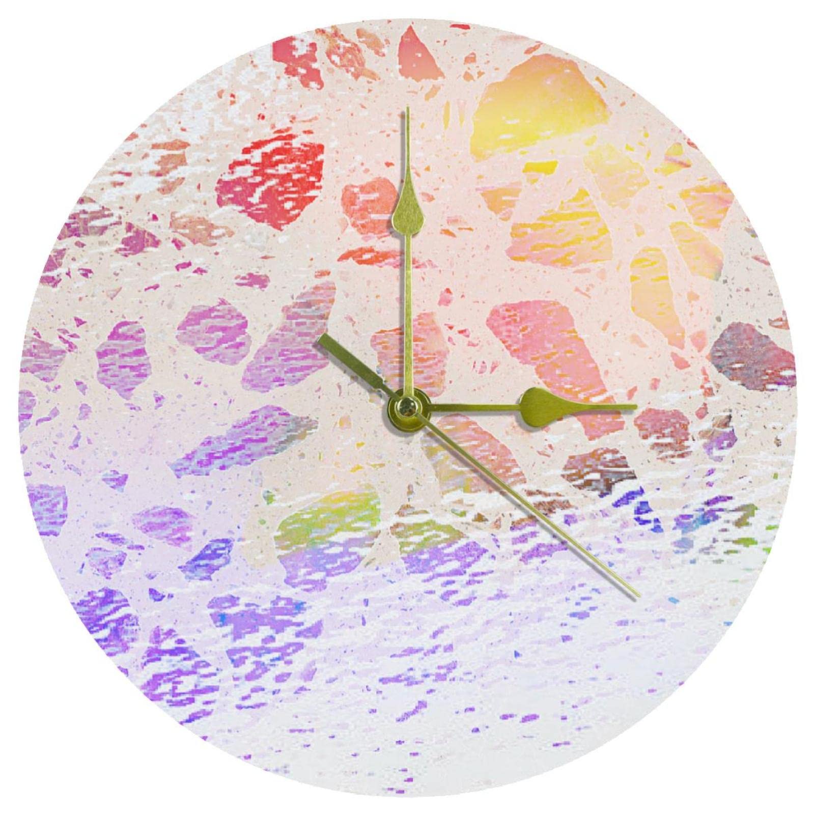 Horloge murale ronde silencieuse acrylique à pois sans tic-tac à piles