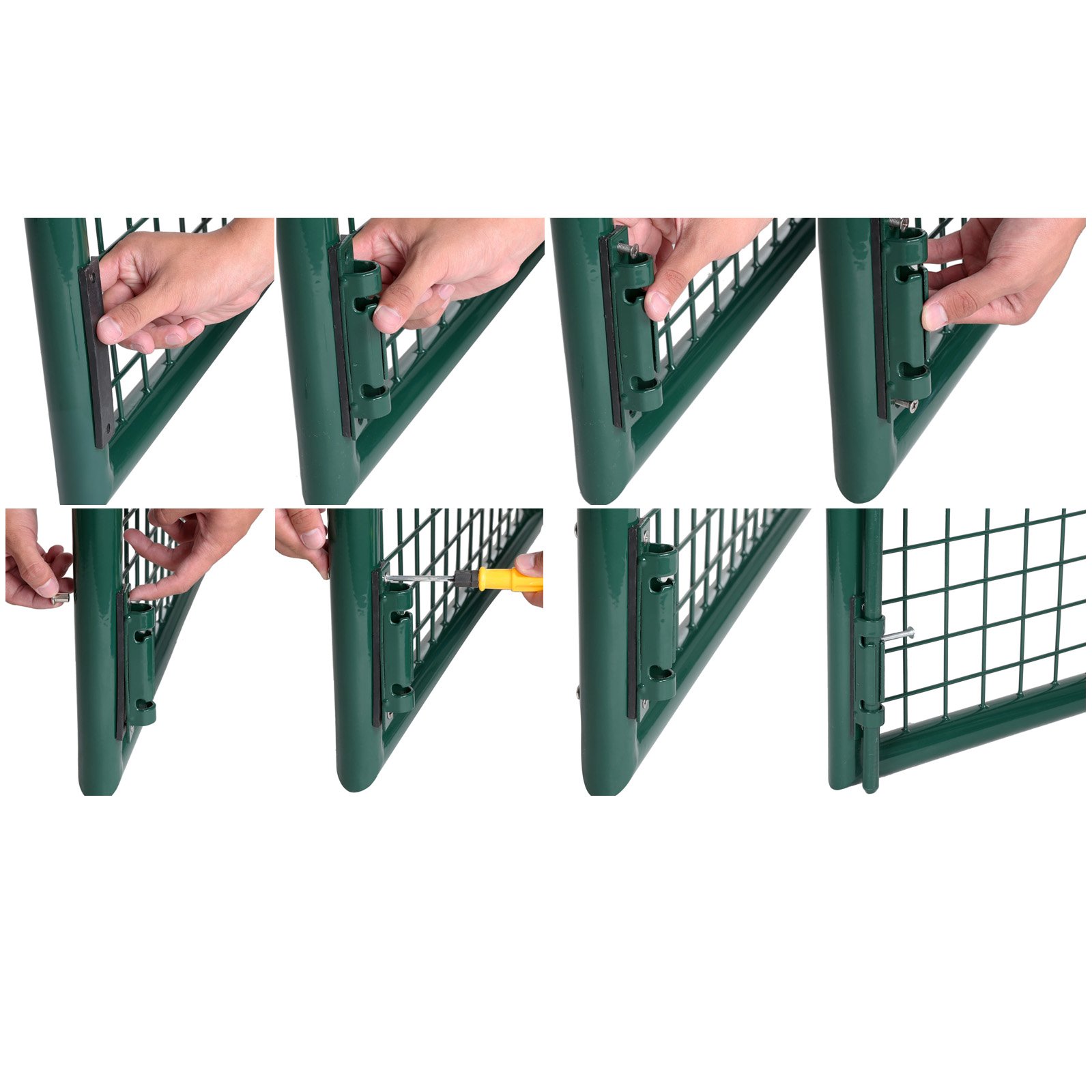 SONGMICS Puerta de Jardín, Puerta de Valla, Puerta de Jardín, con Cerradura y 3 Llaves, 310 x 90 cm (Largo x Alto), Verde GGD300G