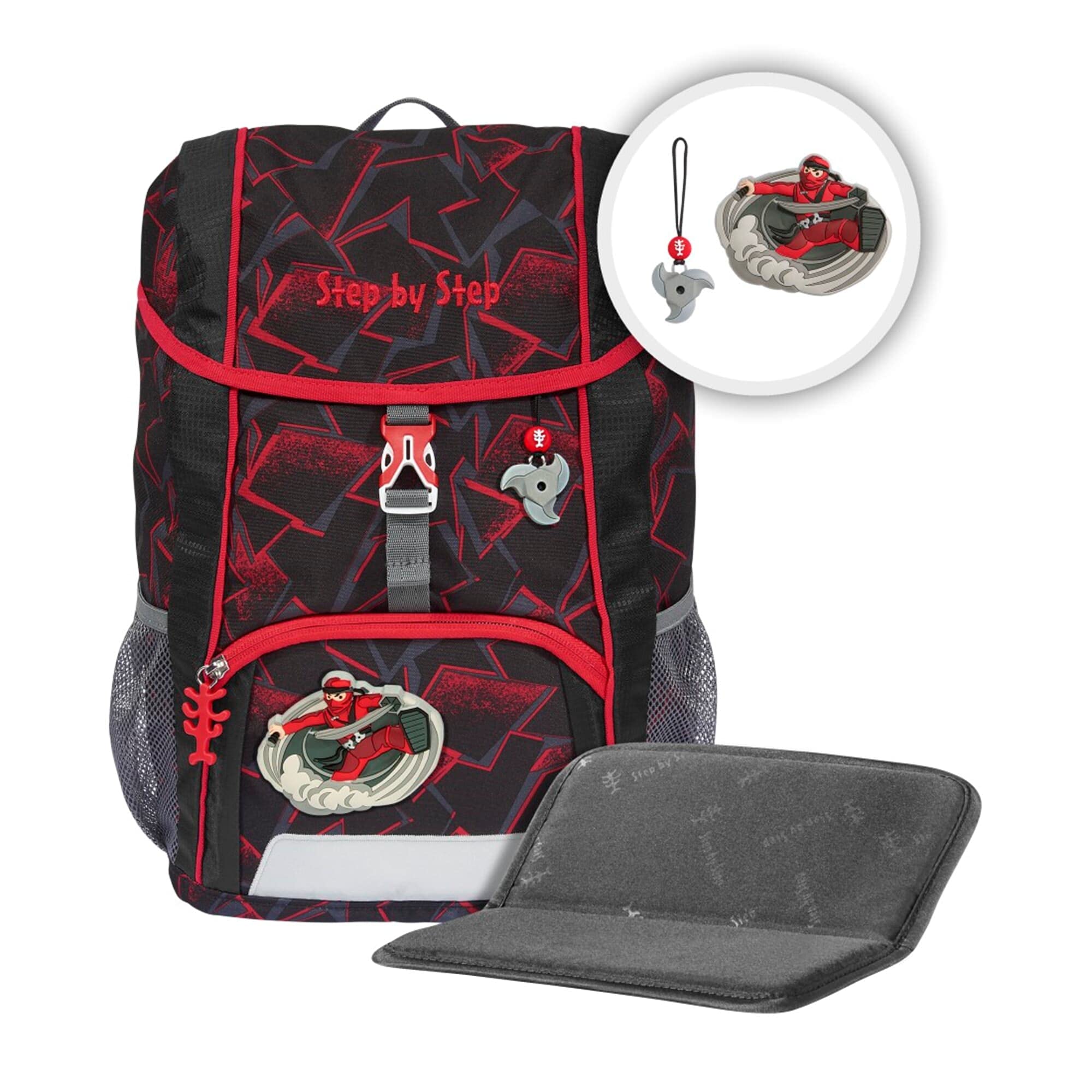 Step by Step Rucksack-Set Kid Mini-Ranzen 13 l mit Sitzkissen abnehmbarem Brustgurt