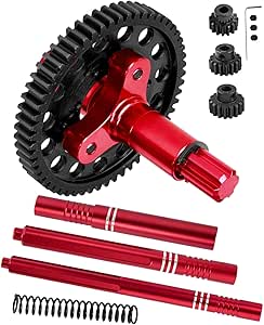 Metal Center Drive Shaft & Spur Gear Upgrade For Arrma 1/10 4x4 RC Cars - Blue