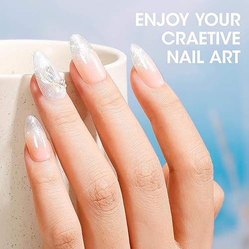 Miniatura 3 de Gellen Esmalte de uñas de gel de gelatina blanco con purpurina, esmalte de uñas blanco brillante para regalo, kit de manicura de uñas LED para salón