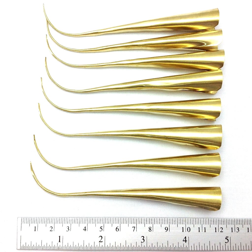 Rare Asian Thai Art Original Accessories Brass Women Finger Nail Costume Claws From Thailand. (Pack 8 Pieces)