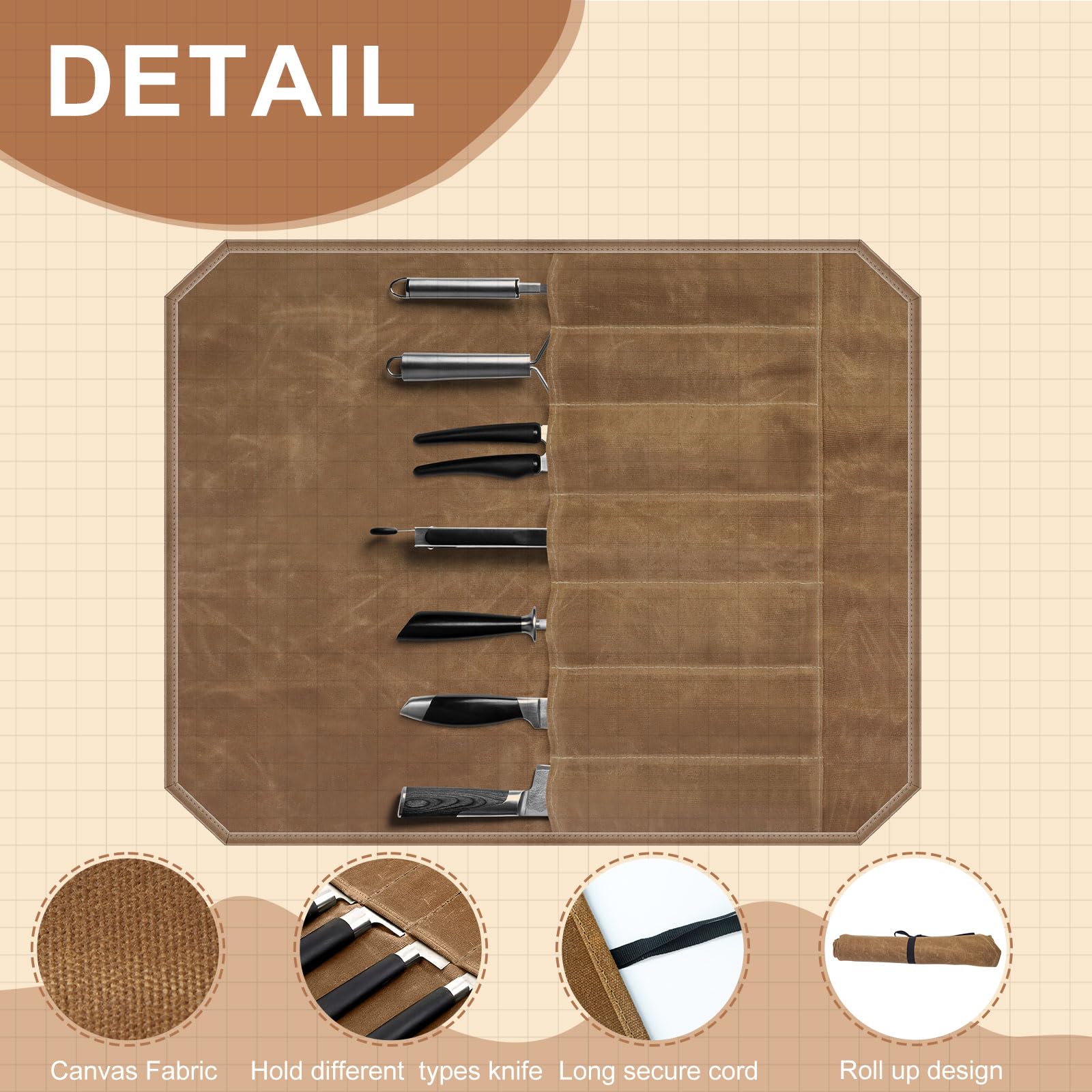 Borsa Coltelli Chef, Borsa Coltelli Portatile, Borsas Porta Coltelli da Chef Professionali, Custodia Portatile in Tela Impermeabile per Coltellis da Campeggio ed Escursionismo, Regalo per lo Chefs