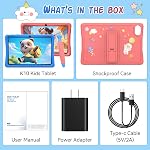 2026 Upgraded TABWEE Kids Tablet 10 Inch,Android 16 Tablets for Kids Ages 3-12, 12GB(4+8) RAM 64GB ROM 2TB TF, Toddler Learning Tablet with Parental Control, Kid-Proof Cover, Stylus, EyeCare Screen