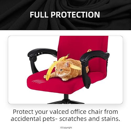 Miniatura 4 de Funda elástica impermeable para silla de oficina con zíper duradero  Universal, lavable, extraíble, de licra, para silla giratoria  Protector de
