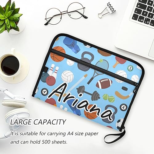 Miniatura 6 de Custom Sports Balls Game Expanding File Folders 13 Pockets Accordion File Folder with Labels Personalized Document Folder for Students Teachers