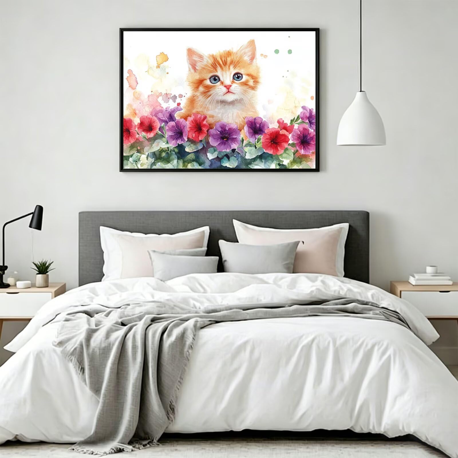 Pintar por Numeros planta Pinturas Acrilicas gato Pintura por Numeros Adultos DIY Lienzos para Pintar, Pintura Acrilica Manualidades, Decoración para Hogar, Regalos Cumpleaños 90x120cm Sin Marco q-984