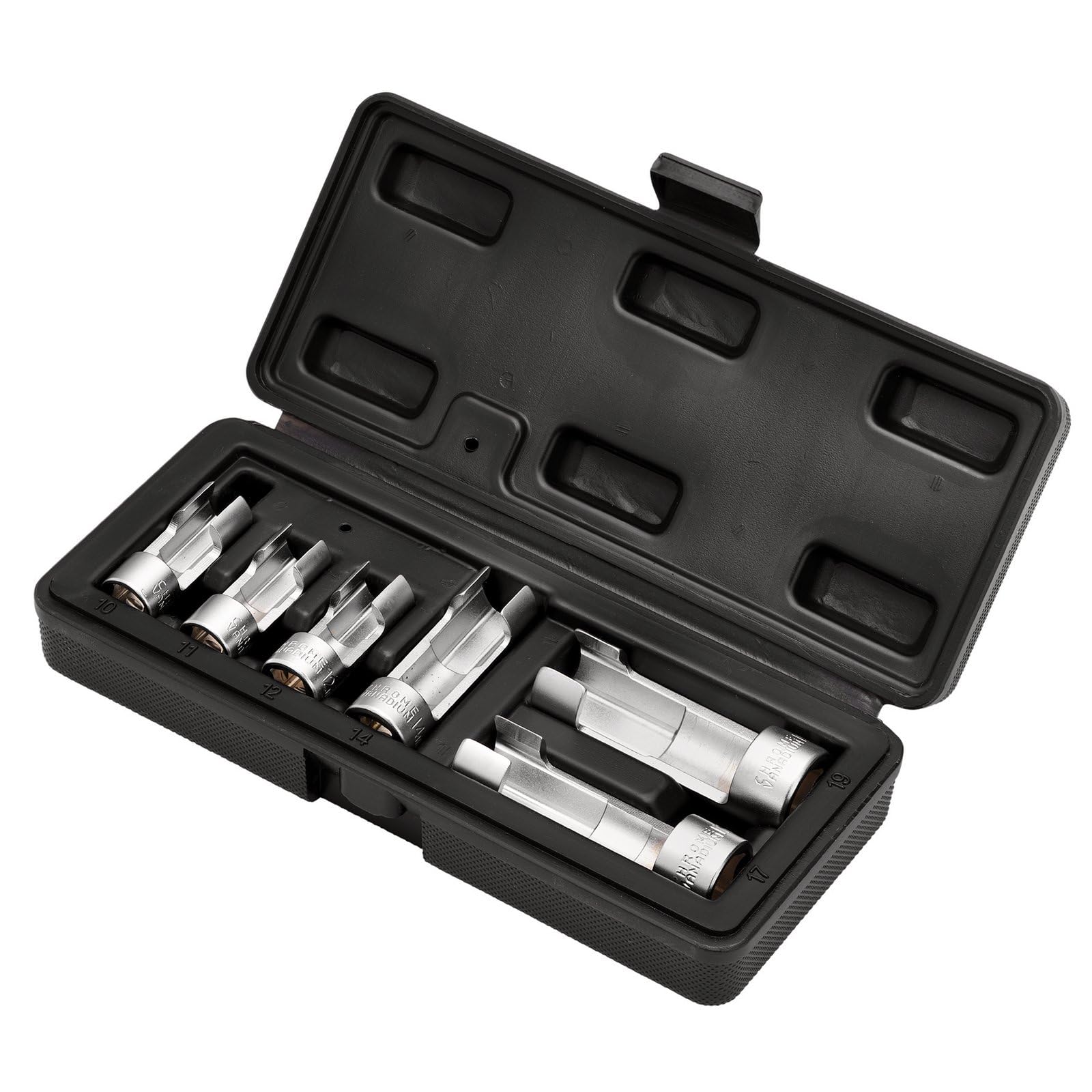 Draper 12401 Temperature Sensor Socket Set, 1/2" and 3/8" Sq. Dr. (6 Piece), Silver