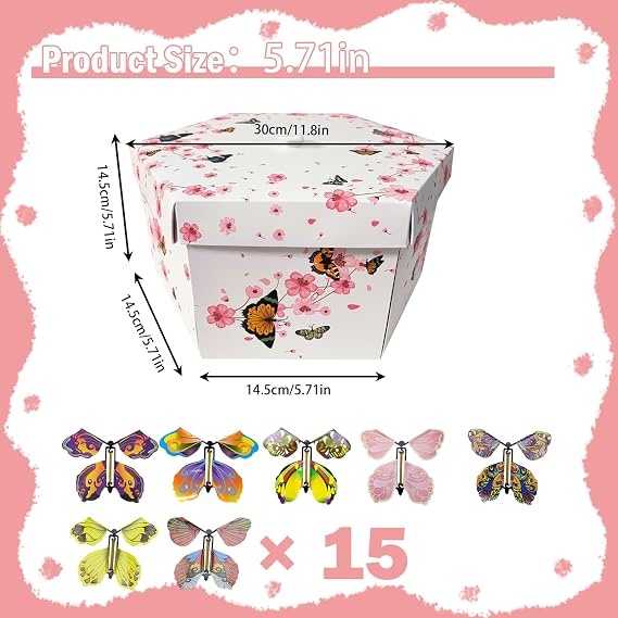 Butterfly Explosion Gift Box, Flying Butterfly Surprise Box,Exploding Birthday for Christmas, Halloween, New Year, Birthday, Wedding Anniversary