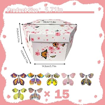 Butterfly Explosion Gift Box, Flying Butterfly Surprise Box,Exploding Birthday for Christmas, Halloween, New Year, Birthday, Wedding Anniversary