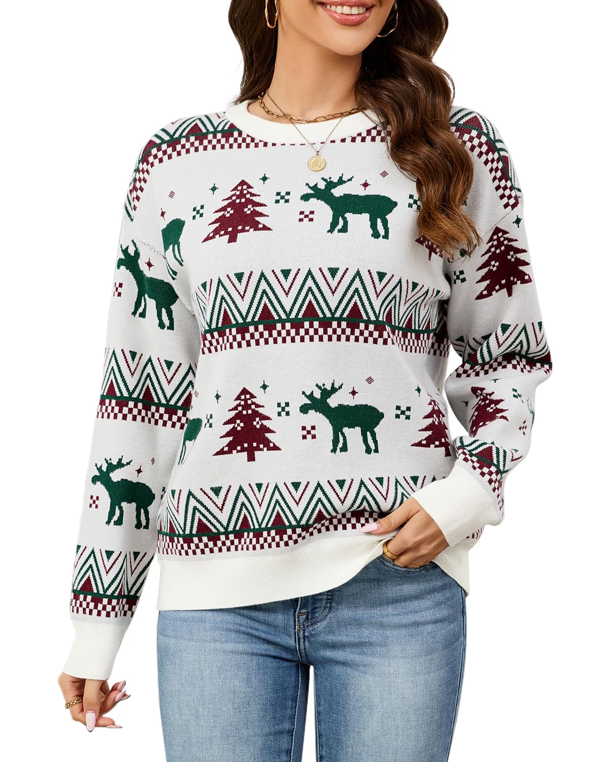 Quatrefox Pullover Damen Winter Pulli Dick Warm Thermo Winte