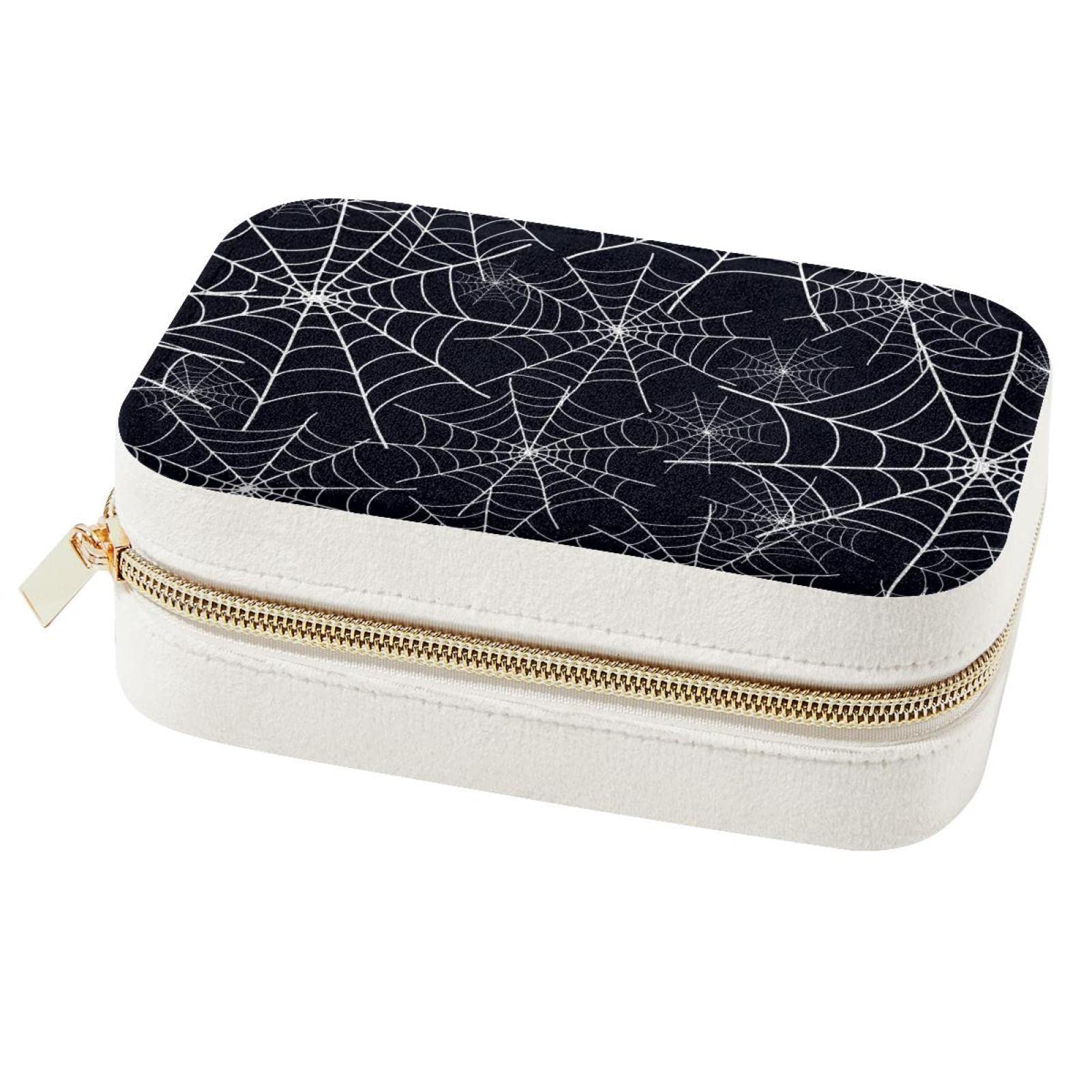 Boîte à bijoux toile d'araignée : organiseur de voyage compact à compartiments pour bagues