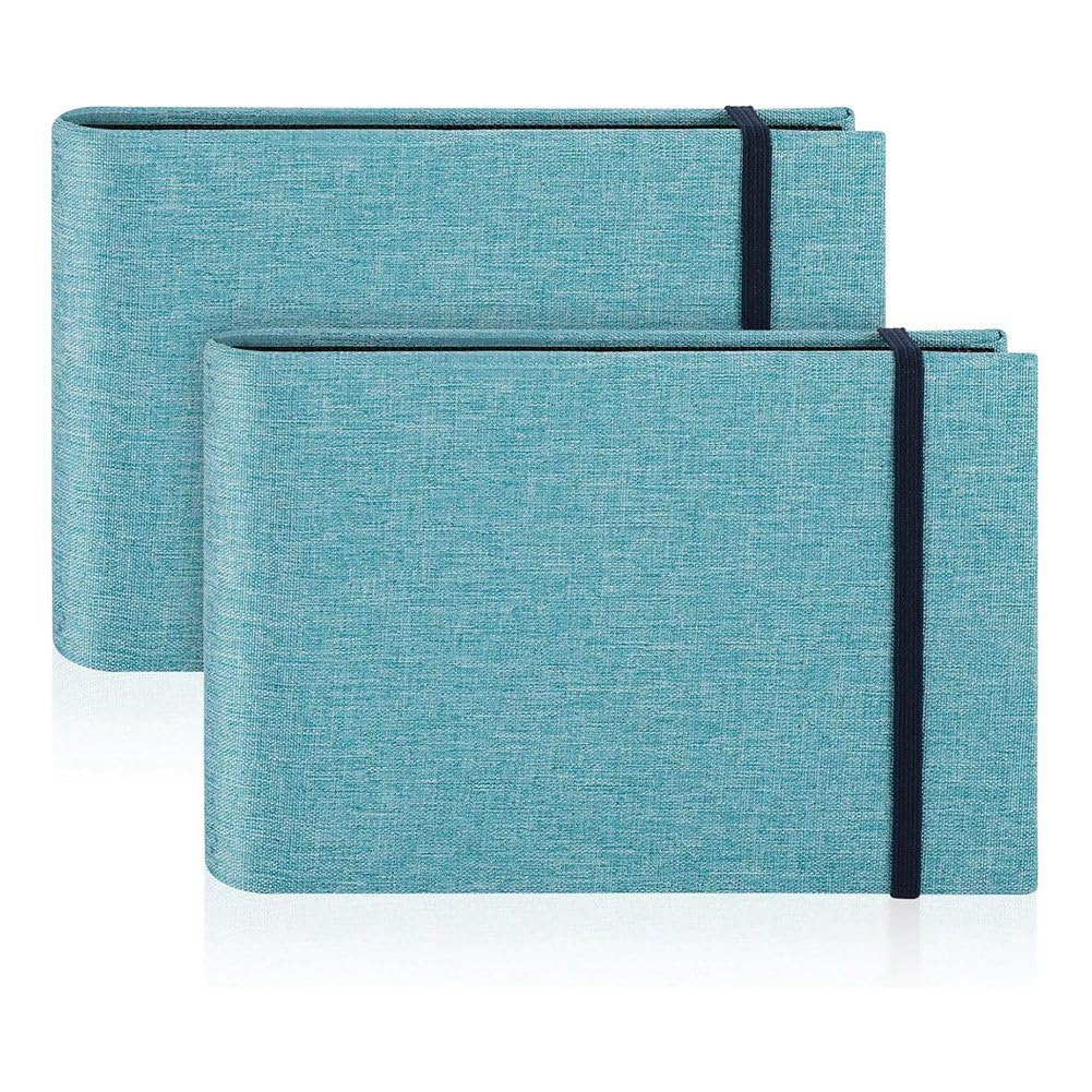 CTRLZS 2 Pack Small Photo Albums, 6x4 Slip in Photo Albums 200 Photos Mini Flip Photo Book Album Portable Cover Memory Blue