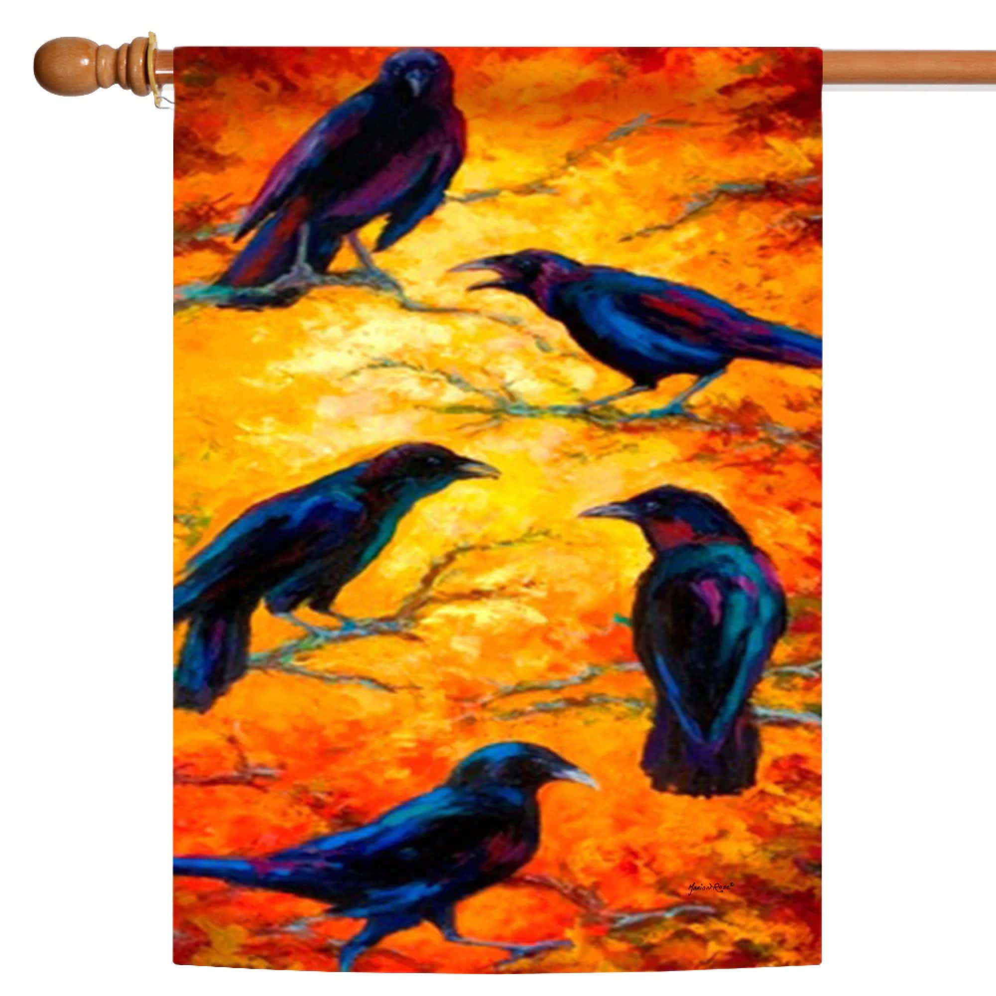 Toland Home Garden 109547 Dusk Crows Halloween Flag 28x40 Inch Double Sided for Outdoor Bird House Yard Decoration