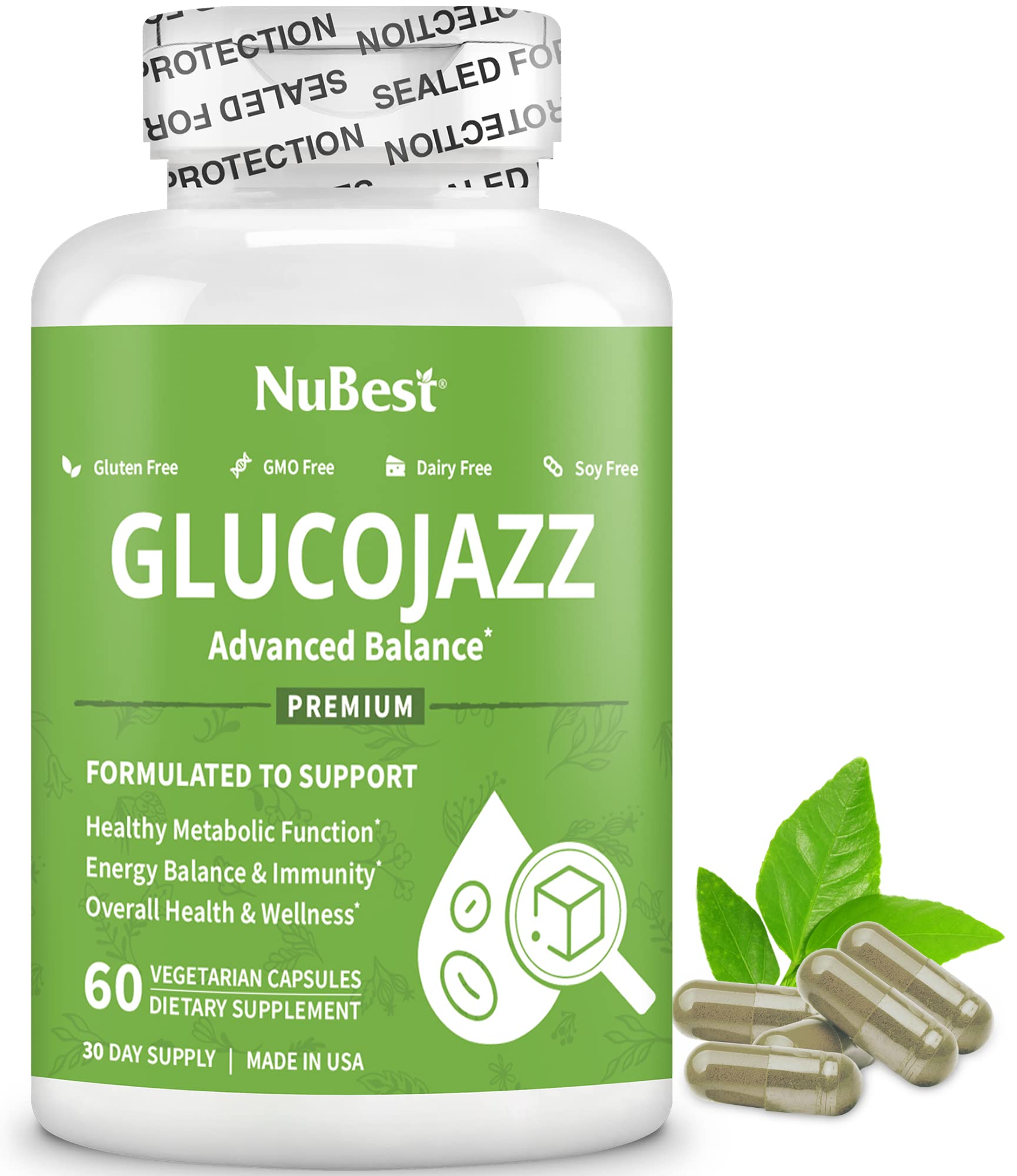 NuBest Blood Sugar - Support Healthy Metabolic Function - 60 Capsules (1 Pack)