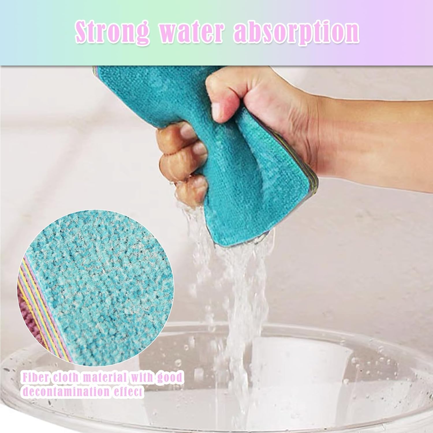BEHAHAI Rainbow Dish Cleaning Sponge, Multipurpose Scrubber for Kitchen and Bathroom, Zero Scratch, Reusable Pack of 1 2