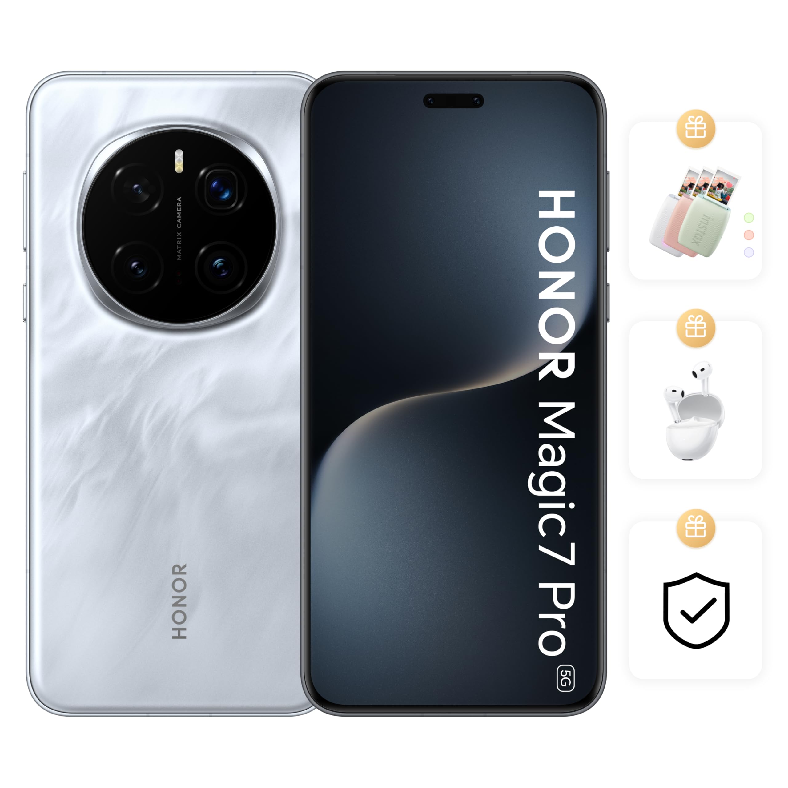 中国版 Honor Magic 7Pro 12/256GB グレー HONOR Magic 7 Pro 5G Ay Gölge Gri 12GB RAM 512GB Çift SIM Ücretsiz