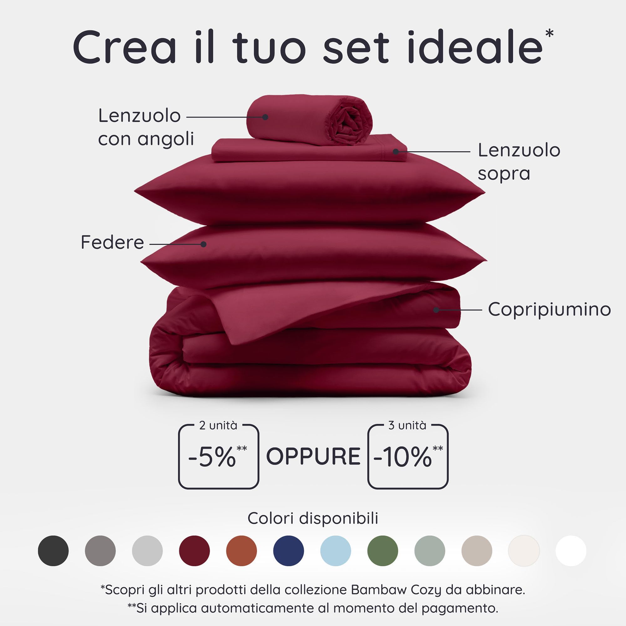 Bambaw Lenzuolo matrimoniale sopra bambu, 240x290 cm, Lenzuola effetto freddo, Lenzuolo senza angoli anti acari e anallergico, Lenzuola rinfrescanti matrimoniali, Certificato OEKO-TEX® (Bordeaux)