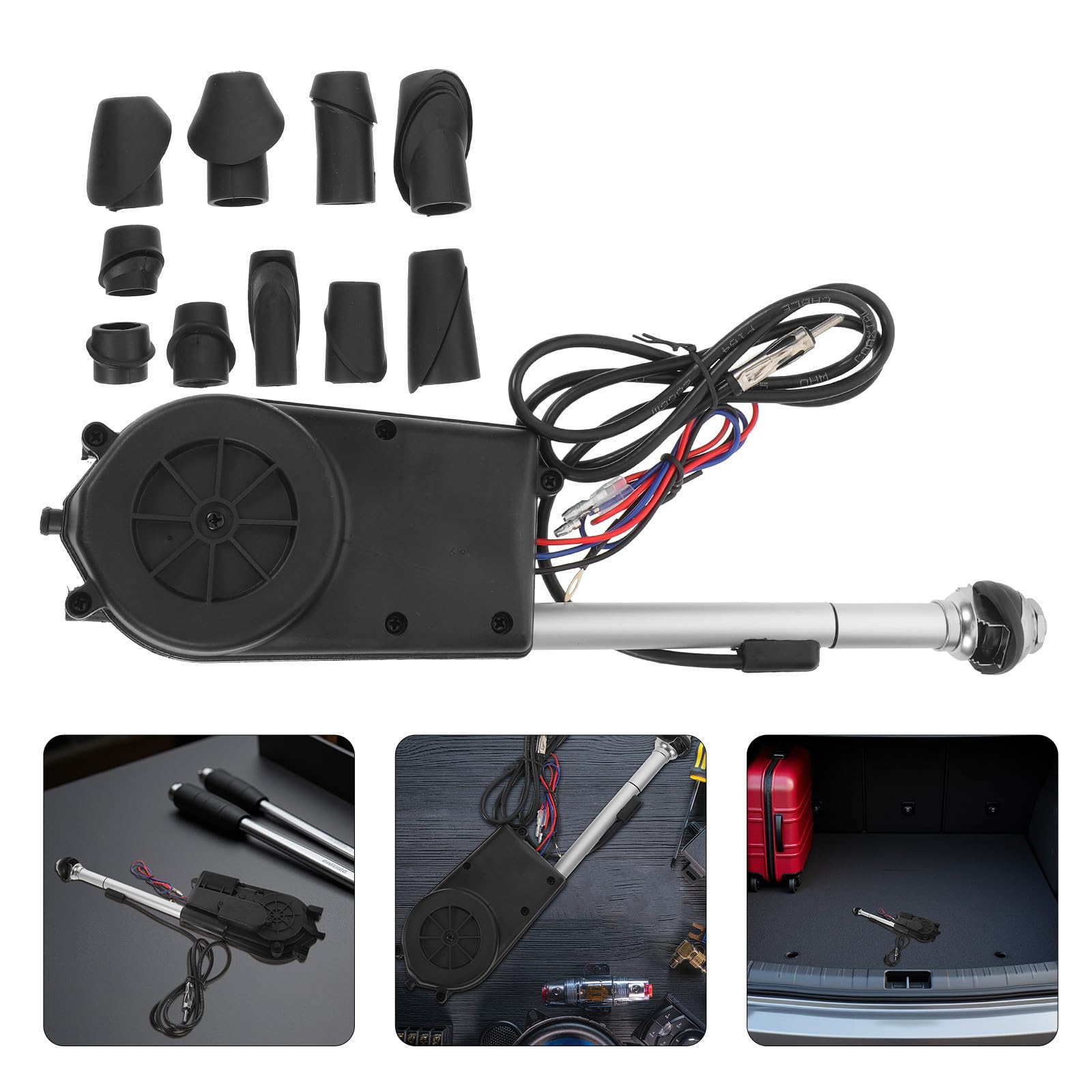 CALLARON Antena Telescópica Automática Adecuado para Uso Automotriz Diseño, Material Metálico y Plástico y Mejora de Señal Am/FM para Coche