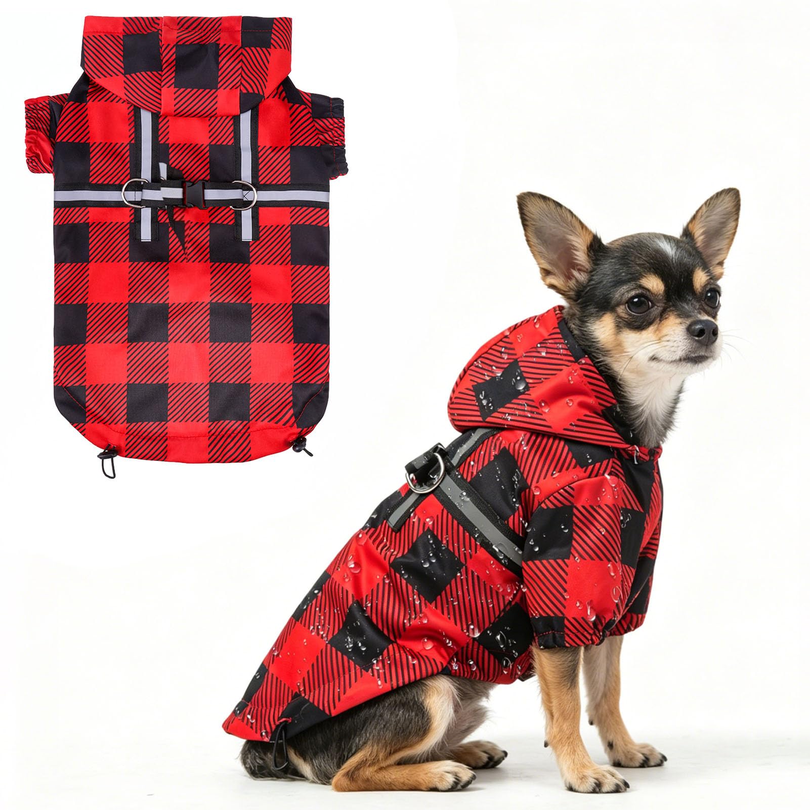BEAUTYZOO Dog Raincoats for X-Small Dogs, Waterproof Rain Jacket with Hood