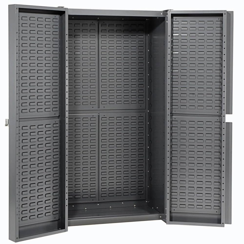 Global Industrial Bin Cabinet with 156 Blue Bins, 38x24x72