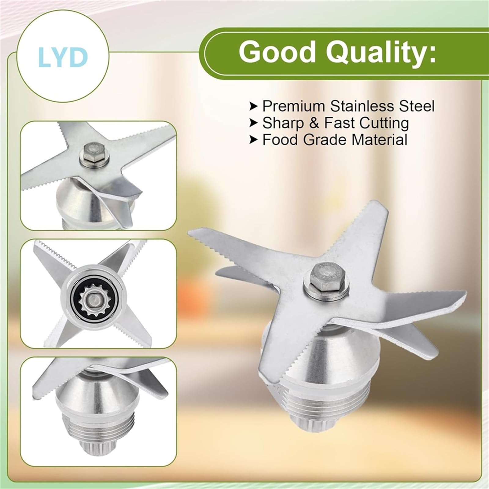 Gruppo lame for ghiaccio a 6 lame con chiave, bussola di azionamento, strumento di rimozione, for frullatore Vitamix, serie 5200 6300 5000 da 64 oz 48 oz 32 oz Lama per robot da cucina