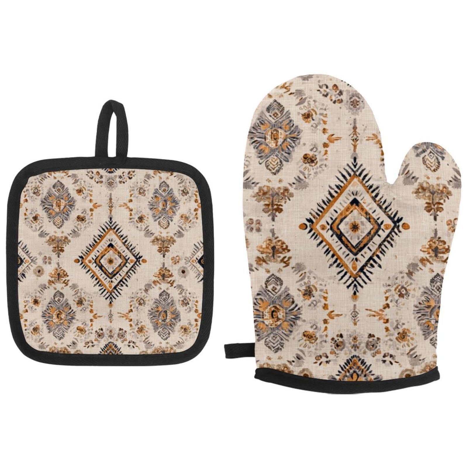 Lot de 2 maniques ethniques en tissu de qualité supérieure