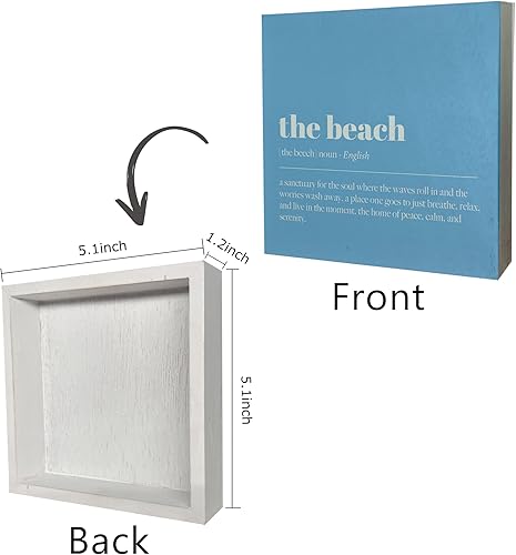 Miniatura 5 de KEUSPI Letrero de madera de playa de verano, letrero de madera con definición de playa, letrero de caja de madera rústica de verano, decoración de