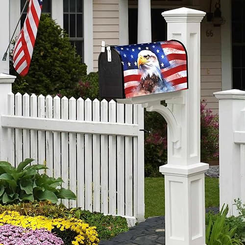 Miniatura 28 de Funda magnética para buzón de Navidad, diseño de árbol de copo de nieve de invierno, para jardín, patio, decoración del hogar, tamaño estándar, 21 x