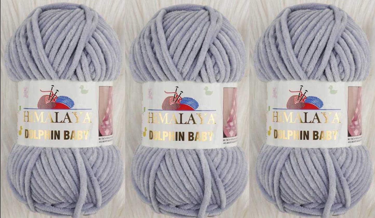 Himalaya Dolphin Baby Yarn Lot of 3 skn 395 Yards 3x100gram Super Bulky Baby Blanket Yarn (80351)