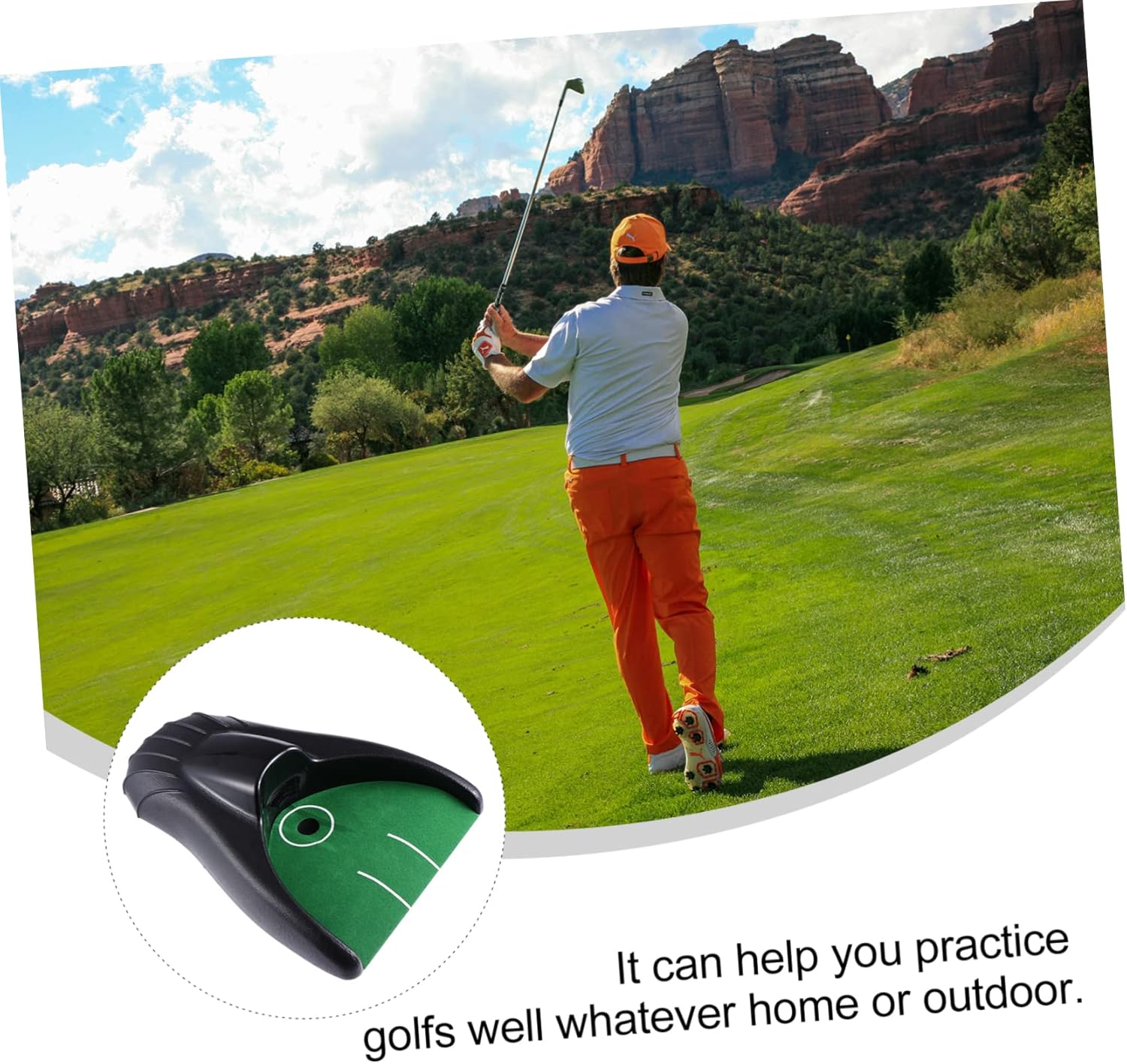 Black Auto Putt Golf Ball Returner Durable Training Tool for Family Office and Parties No Batteries Included