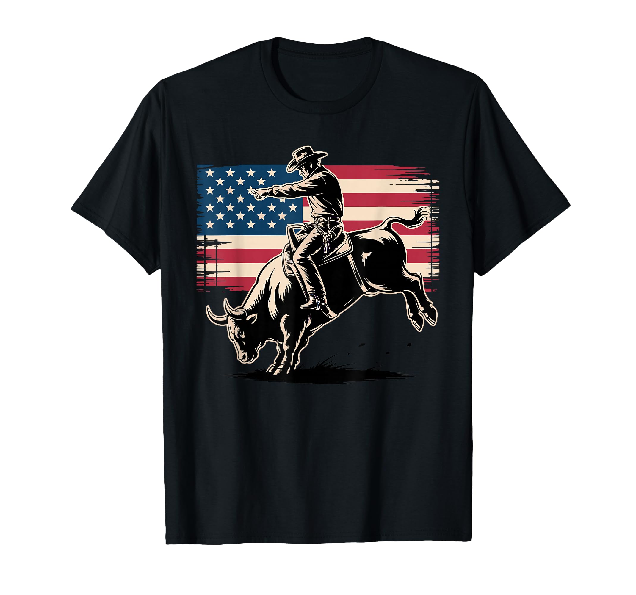 Cool Bull Riding Art for Men Women Bull Rider Cowboy Rodeo T-Shirt