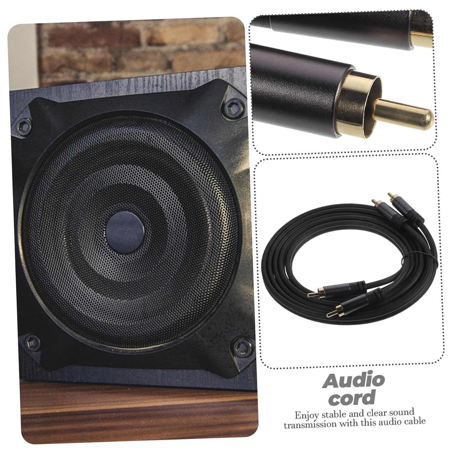 POPETPOP Double Connector Audio Cable 2 to 2 High-Purity Copper Signal Cord