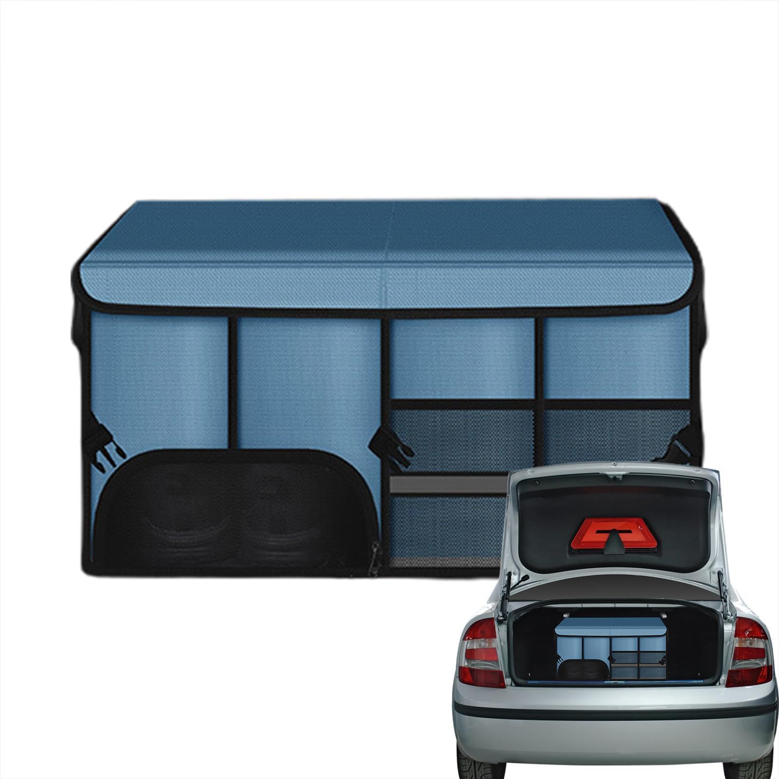 Organisateur de coffre de voiture avec couvercle, organisateur de rangement