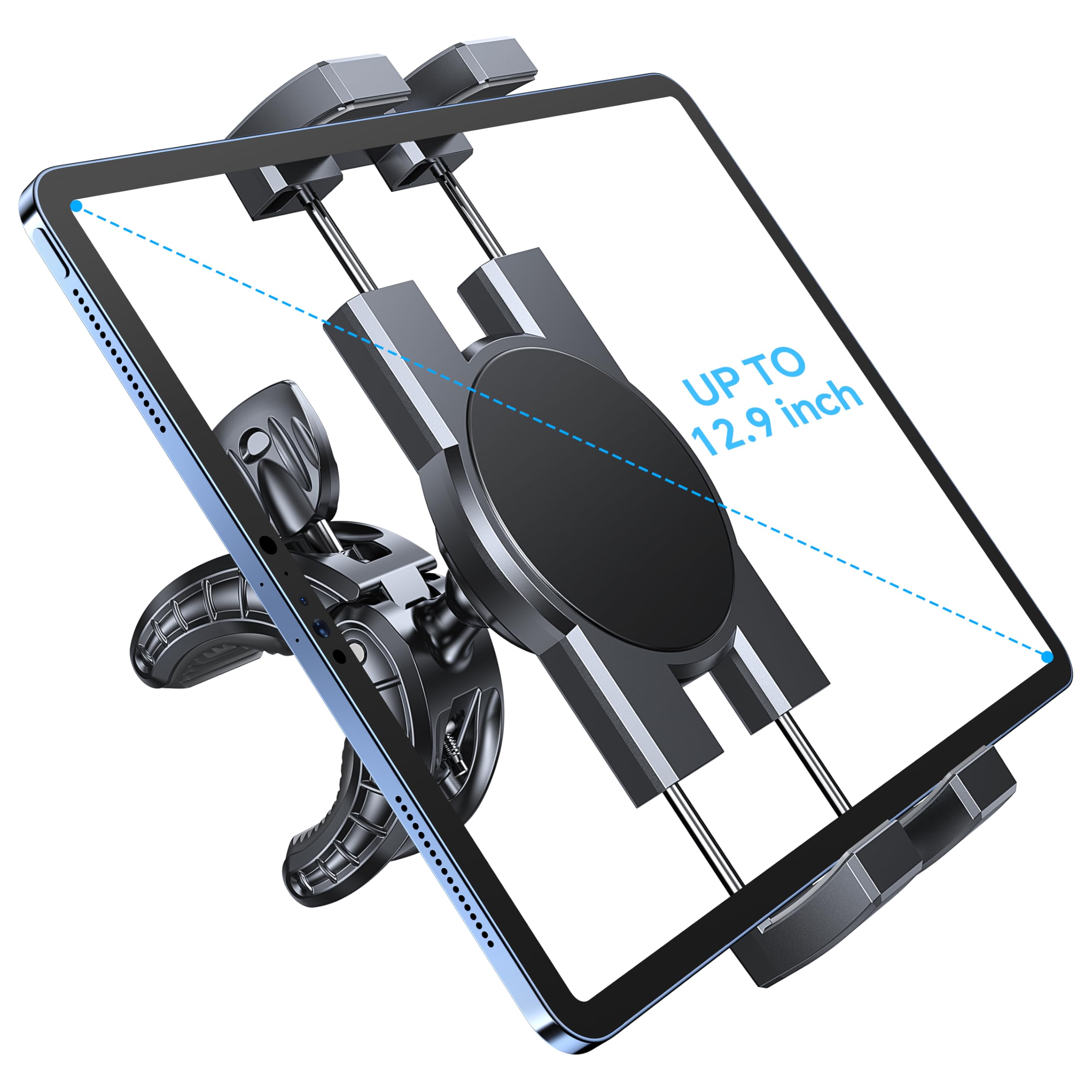 Photo 1 of Coolpow Tablet Holder Mount for Spin Bike?360° Adjustable?Tablet Clamp for Treadmill, Indoor Stationary Bike, Stroller, Peloton, Gym Trainer Handlebar Stand for iPad Pro, Galaxy Tabs, Phones, 4.7-13"