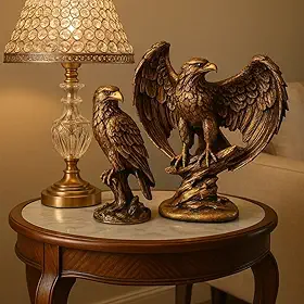 Kit Águias Decorativa Enfeite Estatueta Rack Estante Mesa Sala Nicho Luxo Escritorio Decoração Escultura Animal Aguias