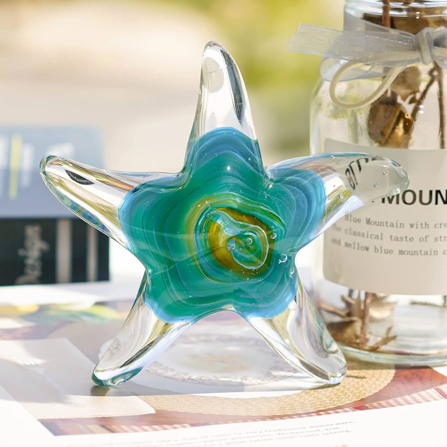 Steuben Galss スターフィッシュ ヒトデ 置物 Amazon.com: Qf Glass Star Fish, Crystal Handmade Glass Blown