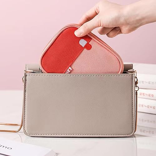 Miniatura 7 de Bolsa de medicina de viaje para viajes, mamá e hijo bolsa de primeros auxilios vacía para acampar senderismo (rosa)