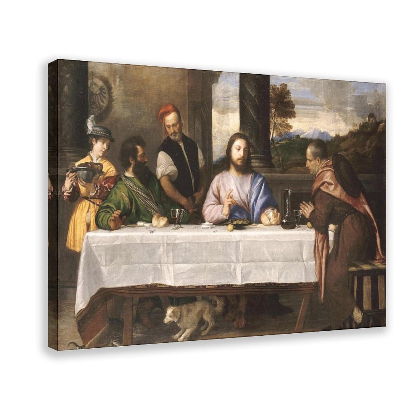 Tableau Titien Souper à Emmaüs avec cadre de suspension robuste - 8