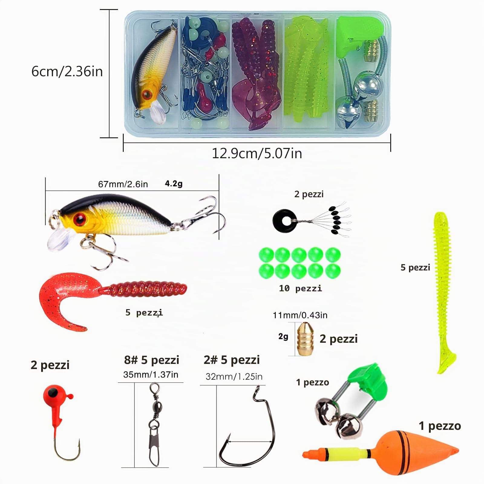 Set di canne da pesca per bambini, canne da pesca telescopiche, 180 cm, canna da pesca telescopica, canna da pesca e mulinello con esche per lenza, borsa per bambini e viaggi