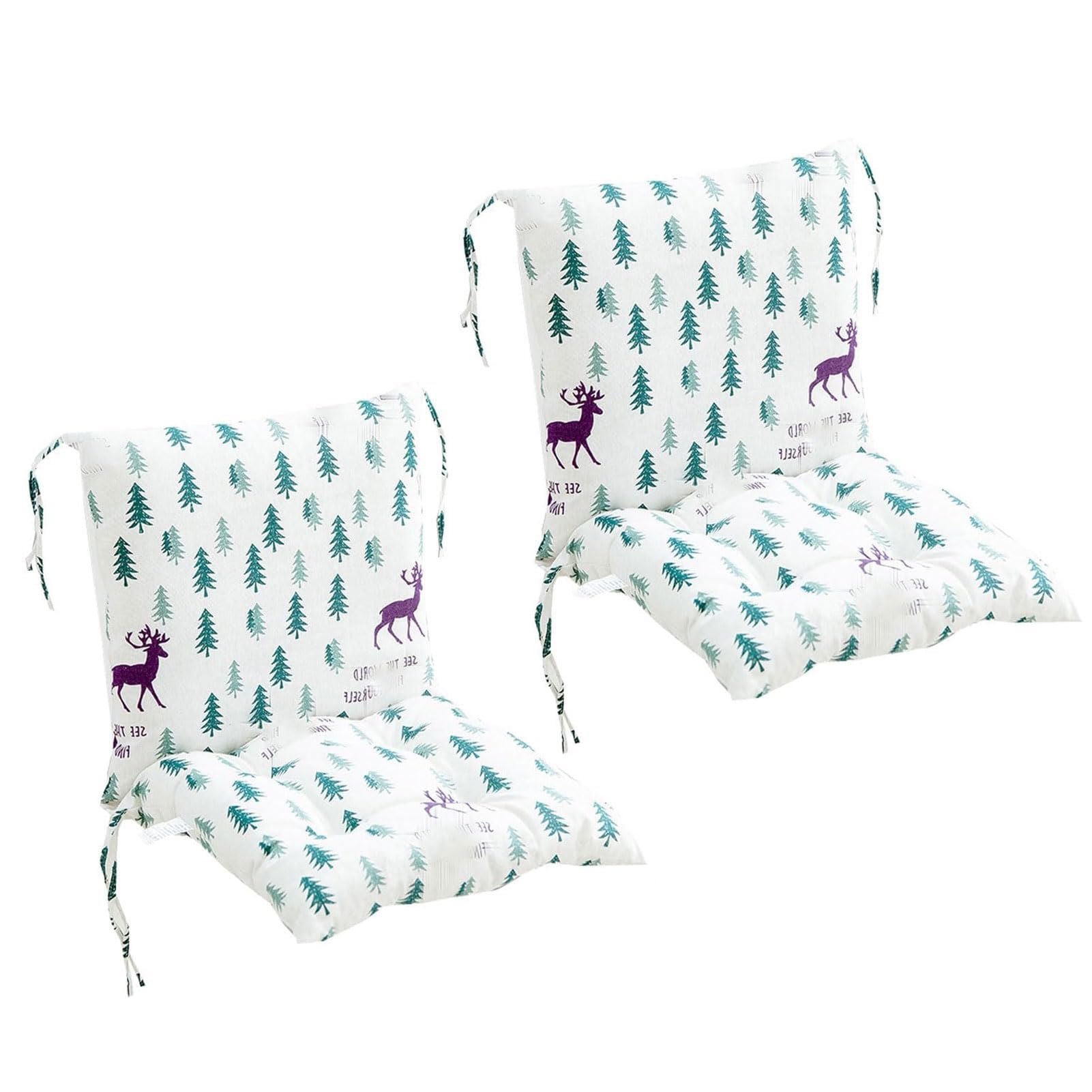 Set of 2 High Back Garden Chair Cushions with Ties, 40 * 80cm Rocking Chair Cushions Indoor/Outdoor Seat Pads for Patio, Loungers, Recliners Rocking Chairs Garden Seat,A11