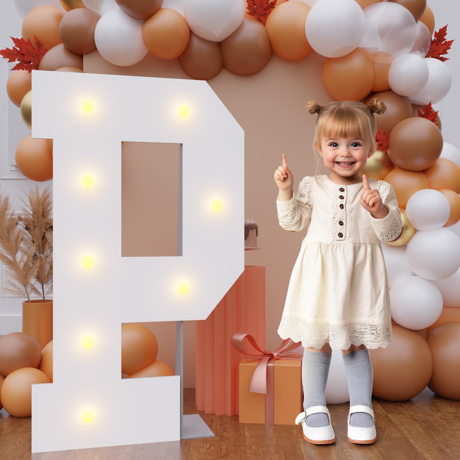Bugame 3FT Light Up Letters, Quick 7-Min Setup No Edge Assembly Needed, Lightweight Foam Board Marquee Letters for Birthday Wedding Baby Shower