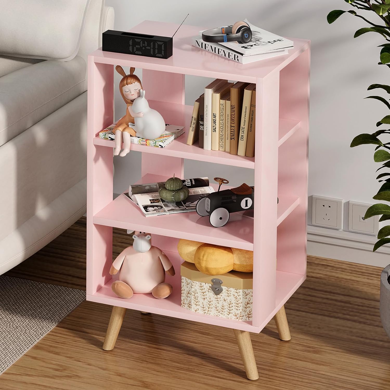 Night Stand, Pink Kids Nightstand, Modern End Table Kuwait Ubuy
